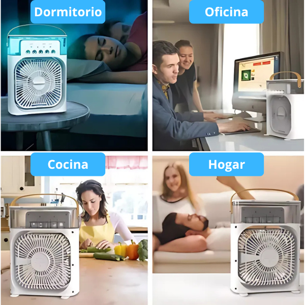 💨NEBUPRO™ - Ventilador Humificador de Nebulización Blanco 4 en 1