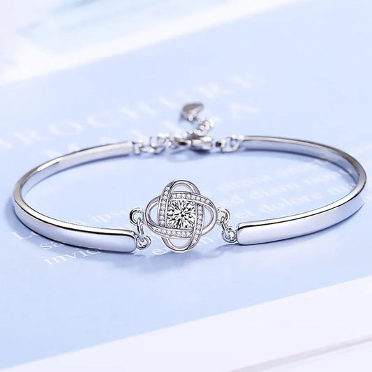 Pulsera trebol de cuatro hojas plata - additional image 2