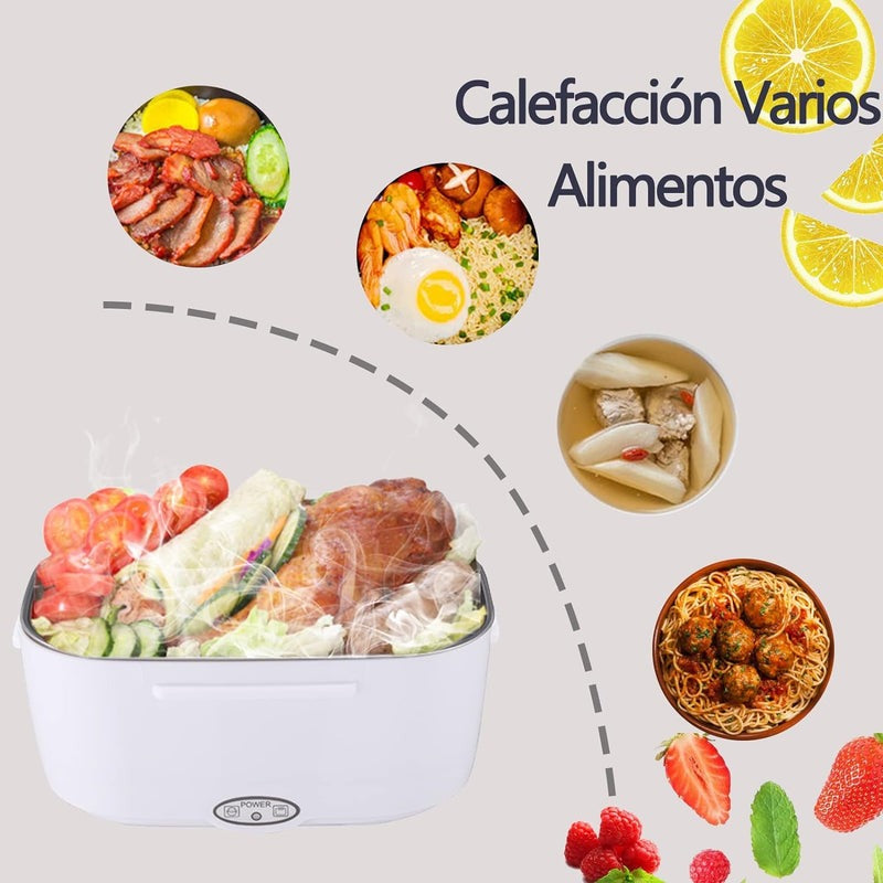 🍱 HEATBOX™ Pro – Fiambrera Eléctrica Calentadora Portátil. Cargador para Casa y Coche