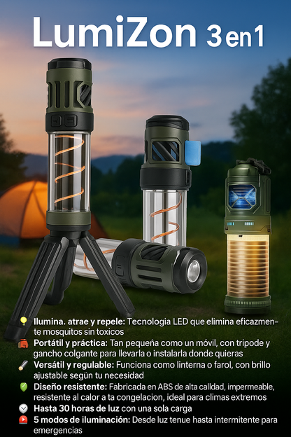 🌟LUMIZON™ - Lámpara Antimosquitos 3 en 1 – Luz, Protección y Estilo
