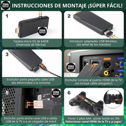 🎮 RETROPLAY™ 2.4 G – La consola inalámbrica que revive la magia del pasado.