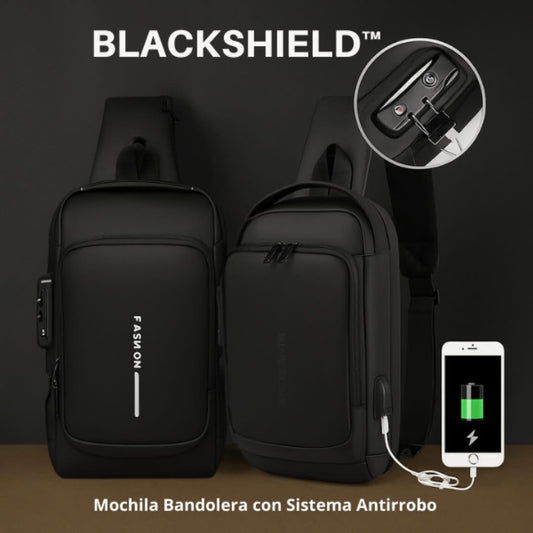 🖤 BLACKSHIELD™ - Mochila Bandolera con Sistema Antirrobo