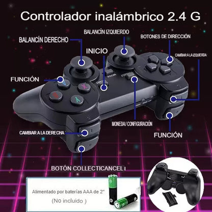 🎮 RETROPLAY™ 2.4 G – La consola inalámbrica que revive la magia del pasado.