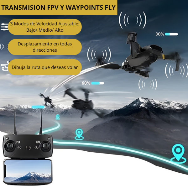 🛫FLYVISION™ W8 PRO MAX – Dron 4K con doble cámara + maletín gratis.
