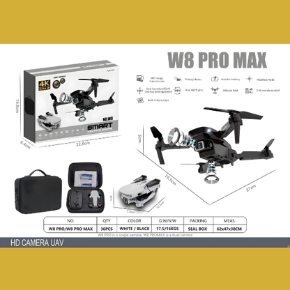 🛫FLYVISION™ W8 PRO MAX – Dron 4K con doble cámara + maletín gratis.