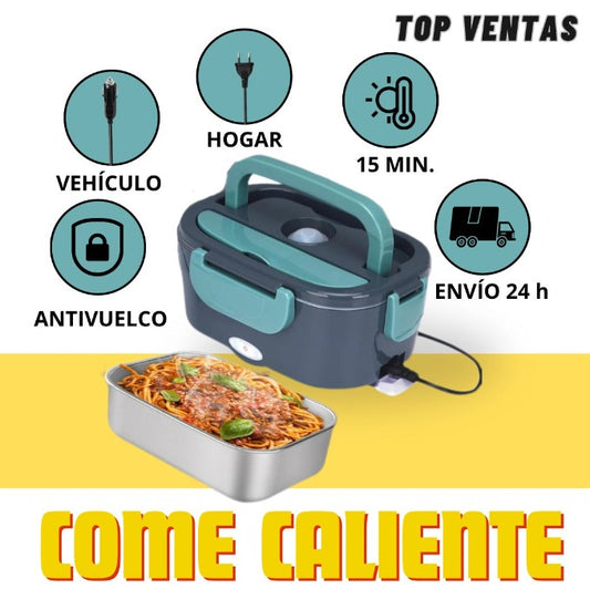 🍱 HEATBOX™ Pro – Fiambrera Eléctrica Calentadora Portátil, Cargador para Casa y Coche