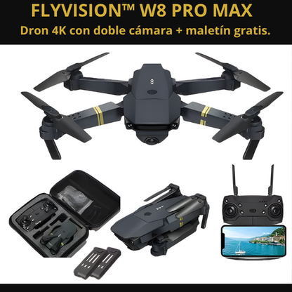 🛫FLYVISION™ W8 PRO MAX – Dron 4K con doble cámara + maletín gratis.